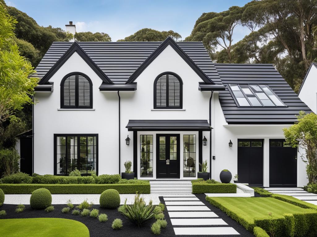 black-and-white exterior paint colors with black windows
