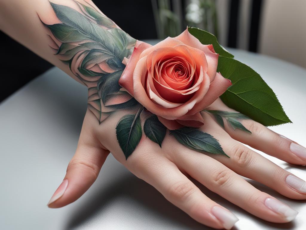caring for a rose tattoo