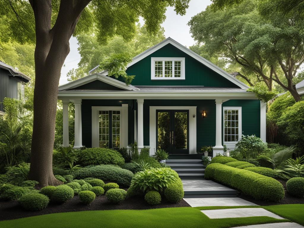 dark green exterior house colors