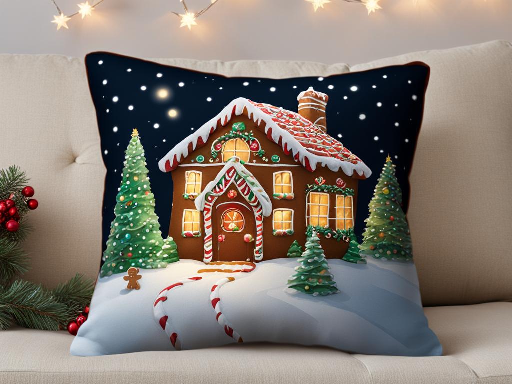 gingerbread house pillow