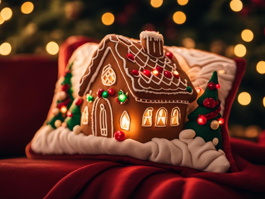 gingerbread house pillow