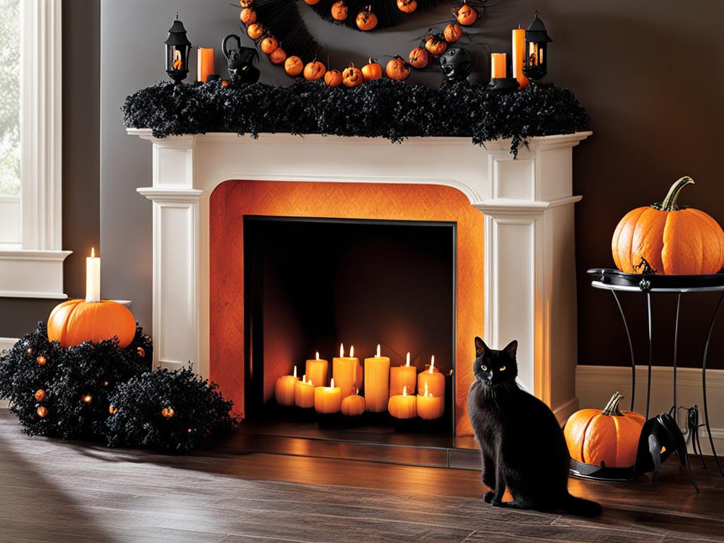 halloween fireplace decor