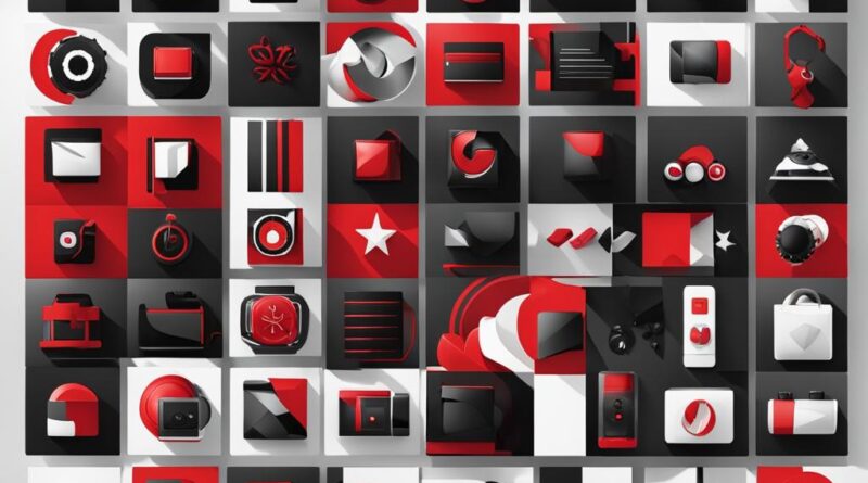 red and black app icons