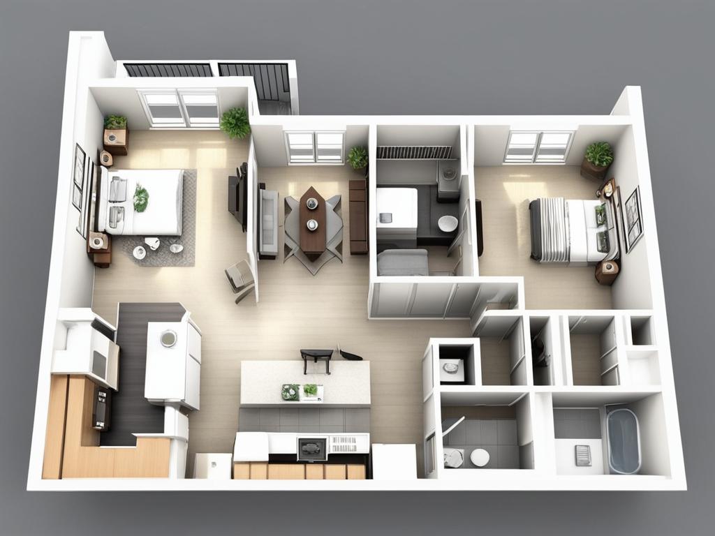 3D apartment floor plans