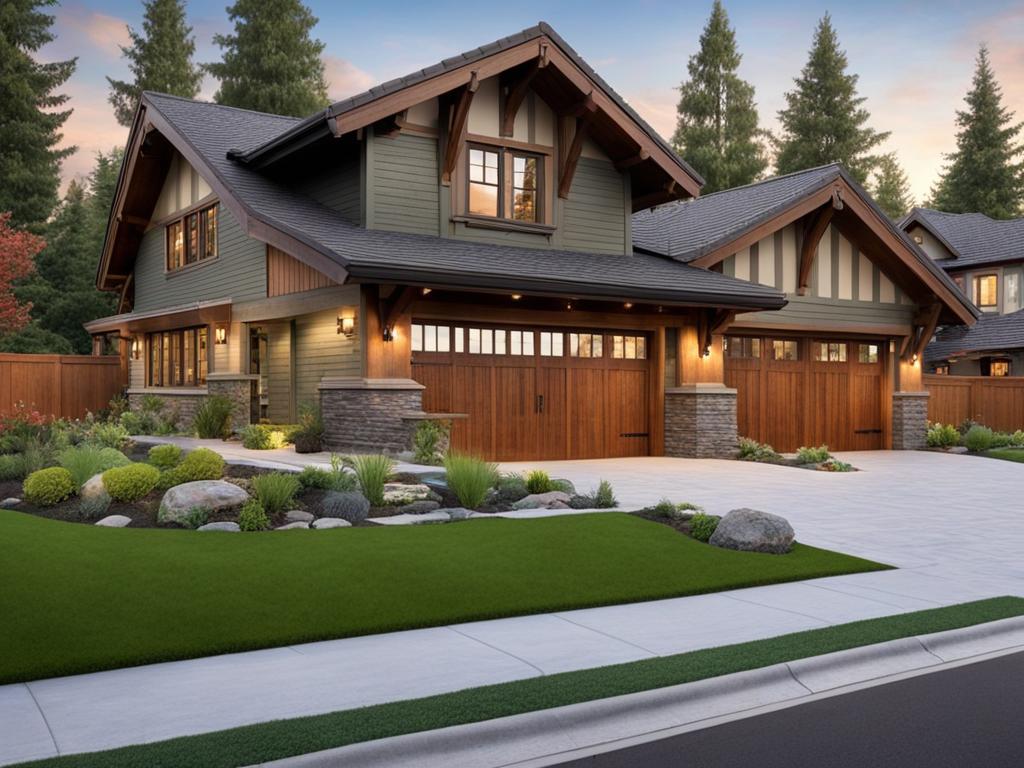 Craftsman House with Angled Garage