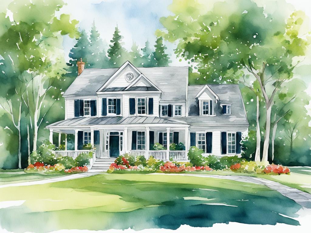 High-Quality Watercolor House Portrait