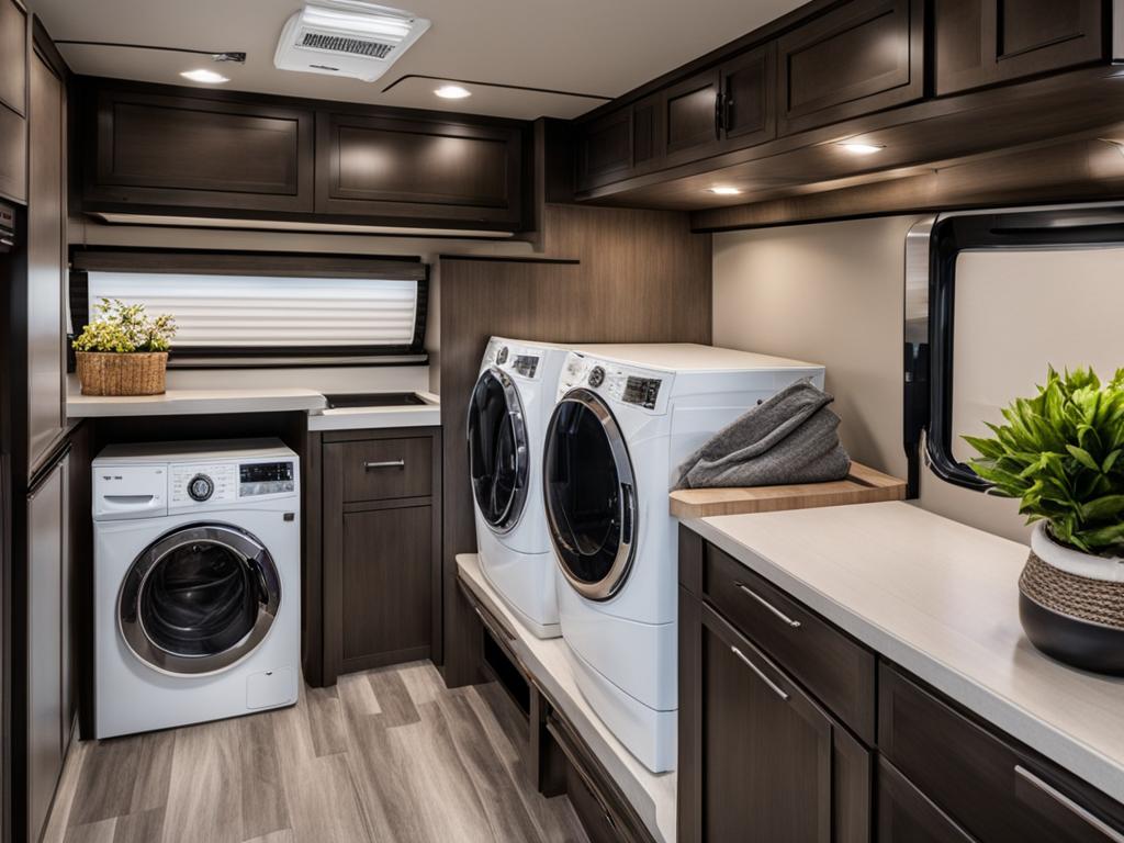 RV with washer and dryer