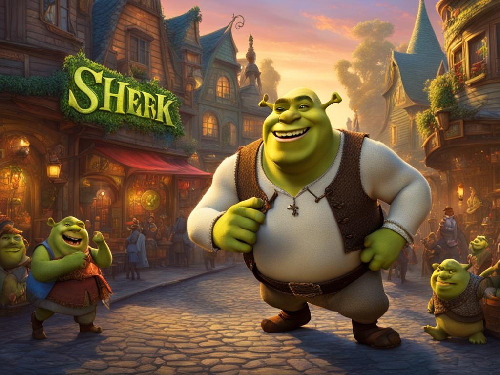 Shrek movie characters in the Far Far Away land