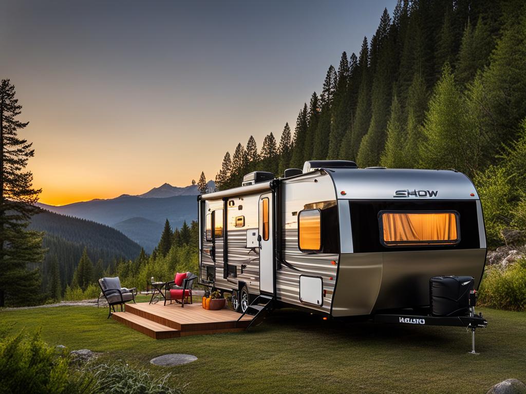 Travel trailer with two bedrooms and a loft
