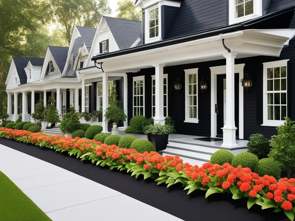 elegant houses with black gutters