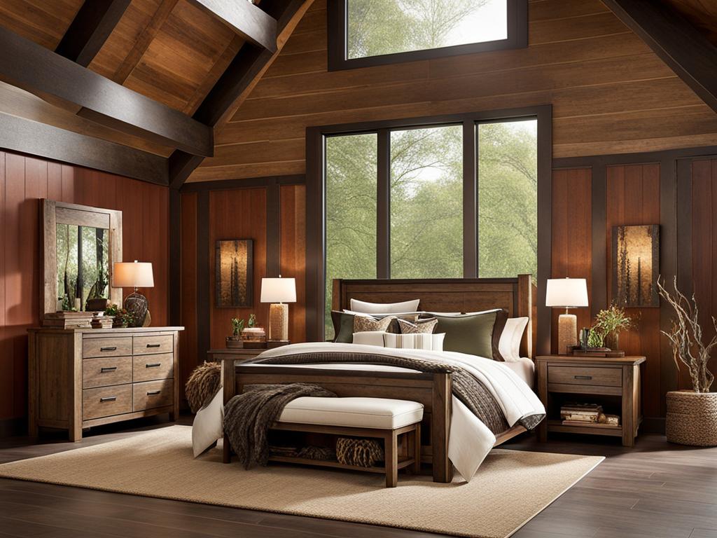 log cabin bedroom