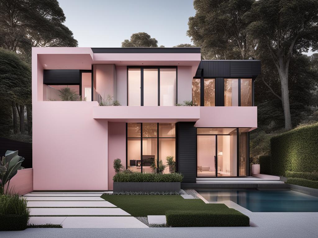 pale pink exterior house colors