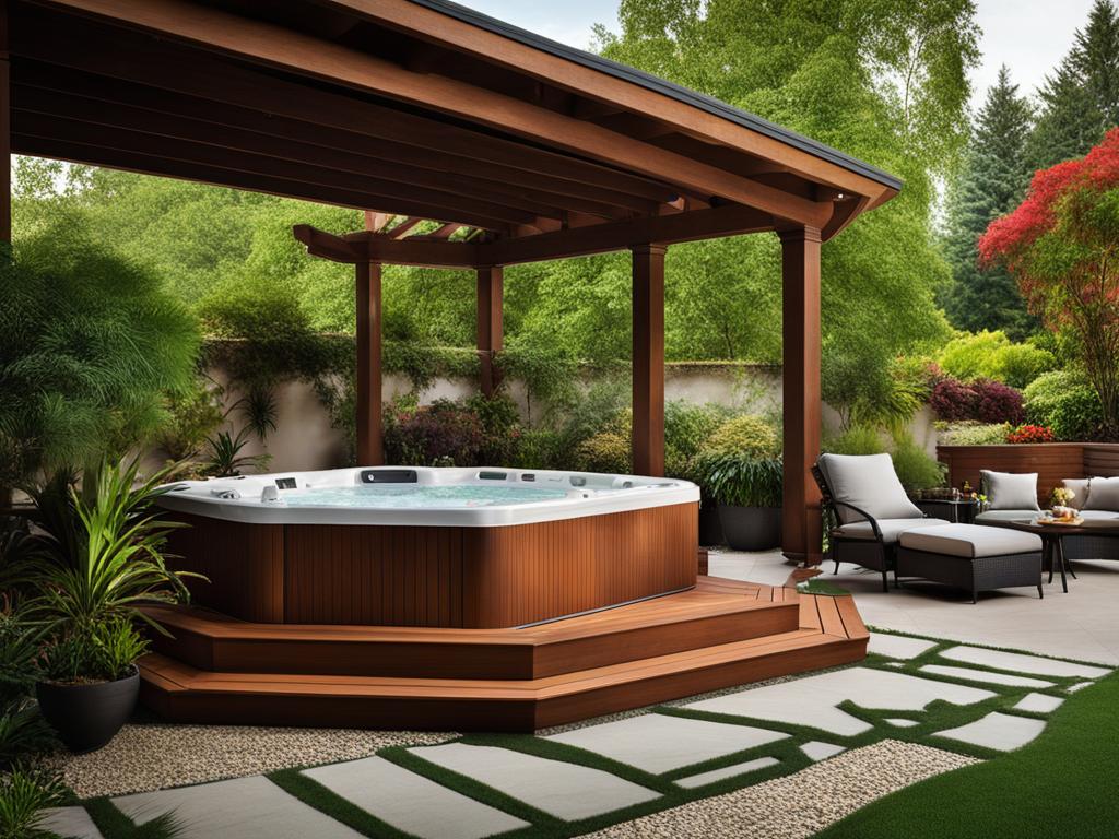 relaxation area with hot tub or spa