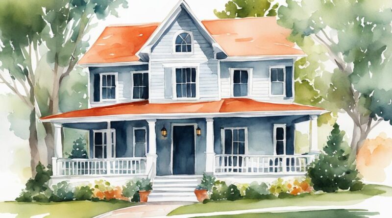 watercolor house
