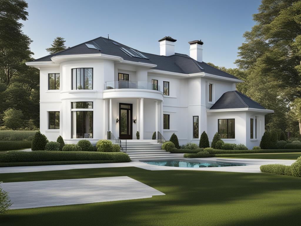 white house with gray accents