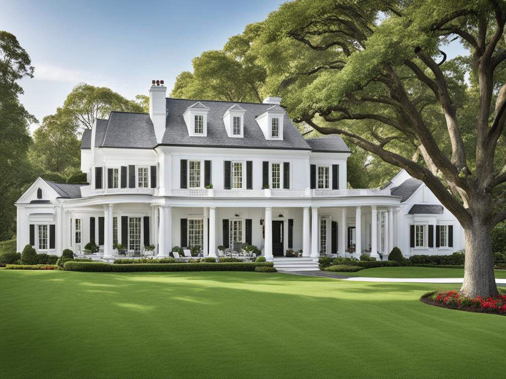 white house with grey trim