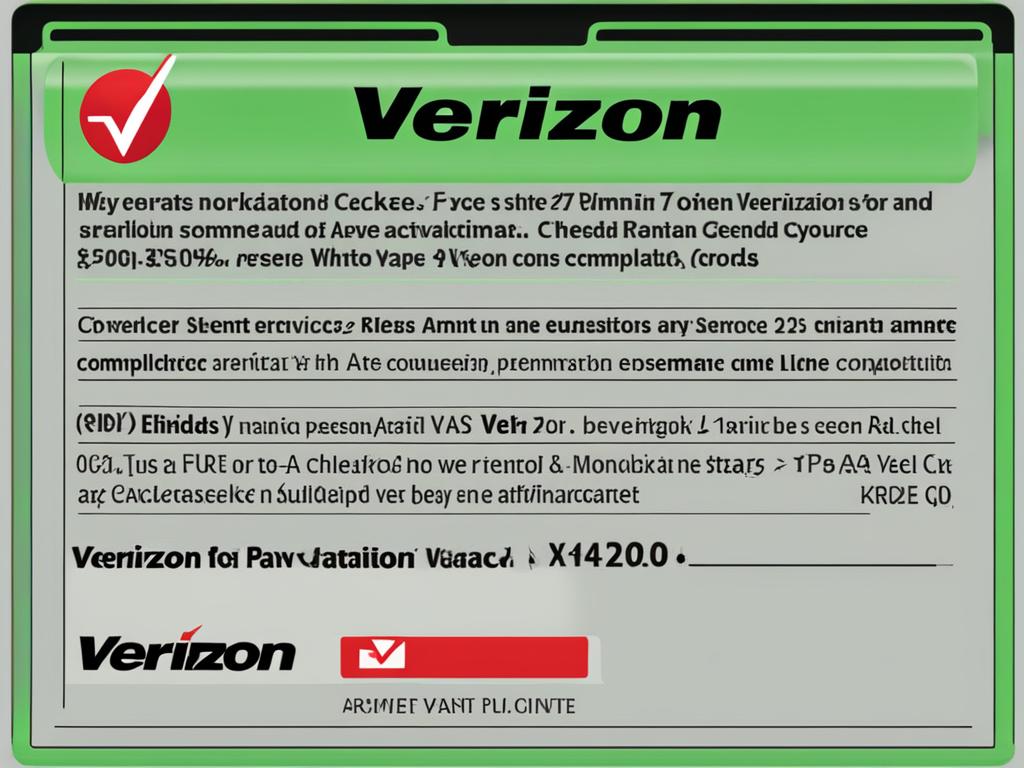 Verizon line activation and payment status